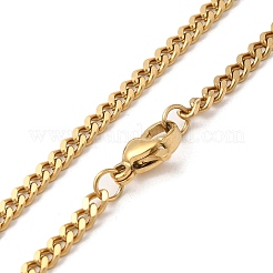 Ion Plating(IP) 304 Stainless Steel Curb Chain Necklaces&nbsp;NJEW-D065-01G