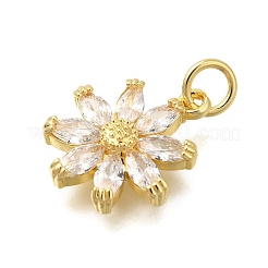 Rack Plating Brass Micro Pave Cubic Zirconia Pendants&nbsp;KK-I716-01G-01