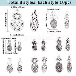80Pcs 8 Styles Tibetan Style Alloy Charms&nbsp;TIBEP-SC0003-25