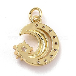 Brass Micro Pave Clear Cubic Zirconia Pendants&nbsp;X-ZIRC-E165-04G