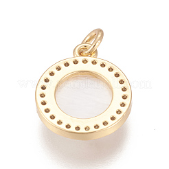 Brass Micro Pave Cubic Zirconia Pendants&nbsp;X-ZIRC-L078-043K-NR