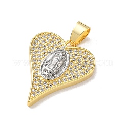 Two Tone Brass Micro Pave Clear Cubic Zirconia Pendants&nbsp;KK-L268-025G-01