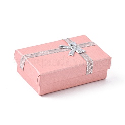 Valentines Day Wife Gifts Packages Cardboard Jewelry Set Boxes with Bowknot and Sponge Inside&nbsp;CBOX-R013-4