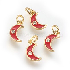 Brass Micro Pave Cubic Zirconia Charms&nbsp;ZIRC-G150-08G