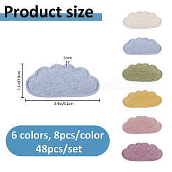 48Pcs 6 Colors Cloth Cloud Ornament Accessories&nbsp;DIY-FH0010-49
