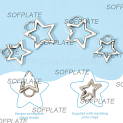 8Pcs 2 Styles Zinc Alloy Spring Gate Rings&nbsp;FIND-SP0003-83P