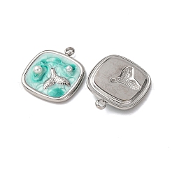 304 Stainless Steel Enamel Pendants&nbsp;STAS-P406-25A-P