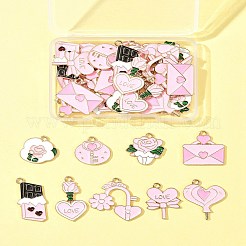 36Pcs 9 Styles Valentine's Day Theme Alloy Enamel Pendants&nbsp;ENAM-FS0002-52