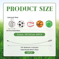 DIY Sports Ball Wood & 304 Stainless Steel  Keychain Making Kits&nbsp;DIY-TA0010-99