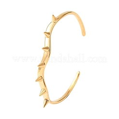 304 Stainless Steel Spiked Cone Open Cuff Bangles for Women&nbsp;BJEW-B165-01G