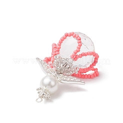 2Pcs 2 Styles Glass Seed Bead Pendants&nbsp;PALLOY-MZ00710