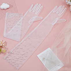 1 Pair Tulle Long Gloves for Wedding Bride Supplies&nbsp;AJEW-ME0001-73