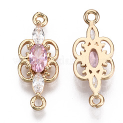Brass Micro Pave Cubic Zirconia Links Connectors&nbsp;KK-R111-008-A04