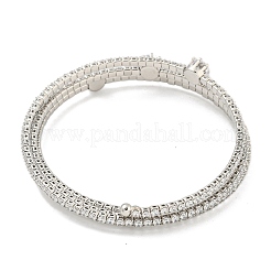 Rack Plating Brass Pave Clear Cubic Zirconia Open Cuff Wrap Bangles&nbsp;BJEW-B110-01P-02