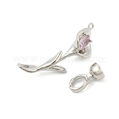 Brass Micro Pave Cubic Zirconia Fold Over Clasps&nbsp;KK-U059-08P