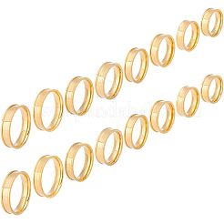 16Pcs 8 Size 201 Stainless Steel Grooved Finger Ring for Men Women&nbsp;RJEW-UN0002-37