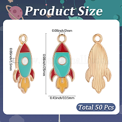 50Pcs Light Gold Plated Alloy Enamel Pendants&nbsp;ENAM-SC0007-83