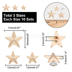 30 Sets 3 Style Zinc Alloy Garment Semi-Tublar Rivets&nbsp;FIND-AR0003-49