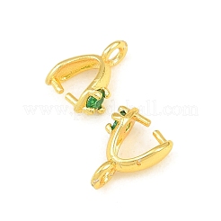 Brass Micro Pave Cubic Zirconia Ice Pick and Pinch Bails&nbsp;X-KK-G557-44G