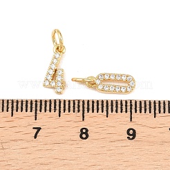 Brass Micro Pave Clear Cubic Zirconia Pendants&nbsp;KK-I478-01G