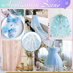 Snowflake Pattern Polyester Lace Fabic&nbsp;DIY-WH0061-020A