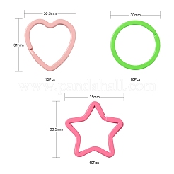 30Pcs 3 Style Spray Painted Iron Split Key Rings&nbsp;KEYC-LS0001-02