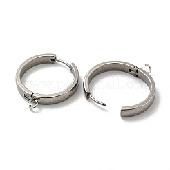 Tarnish Resistant 201 Stainless Steel Huggie Hoop Earrings Findings&nbsp;STAS-A167-01W-P