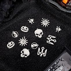 12Pcs 6 Style 201 Stainless Steel Pendants&nbsp;STAS-UN0020-22P