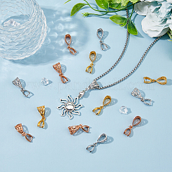 36Pcs 3 Color Filigree Rack Plating Brass Ice Pick Pinch Bails&nbsp;KK-HY0001-83