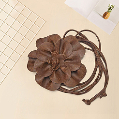 Flower PU Leather Wrap Waist Belts for Women&nbsp;AJEW-WH20816-058D