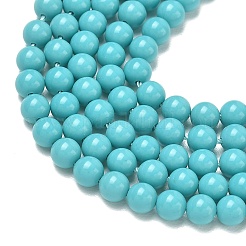 Synthetic Taiwan Turquoise Round Beads Strands&nbsp;G-A130-4mm-L08