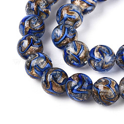Handmade Gold Sand Lampwork Beads Strands&nbsp;LAMP-T023-31B