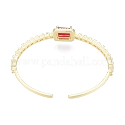 Cubic Zirconia Rectangle Open Cuff Bangle&nbsp;BJEW-G651-05G-05