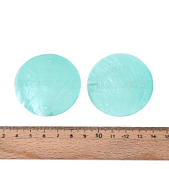 Spray Painted Natural Capiz Shell Connector Charms&nbsp;SSHEL-N039-03-01D