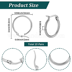 15 Pairs 201 Stainless Steel Hoop Earrings&nbsp;EJEW-SC0001-98A