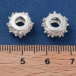 Brass Micro Pave Clear Cubic Zirconia Beads&nbsp;KK-U028-25S