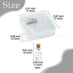 8Pcs Mini High Borosilicate Glass Bottle Bead Containers&nbsp;BOTT-FS0001-01
