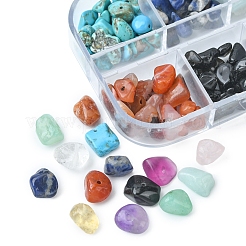 DIY Natural & Synthetic Mixed Gemsotne Chips Stretch Bracelet Making Kit&nbsp;DIY-FS0003-16