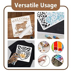 4Pcs 4 Styles PET Hollow Out Drawing Painting Stencils&nbsp;DIY-WH0669-006