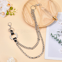 1Pc Alloy Double Layer Chain Belts for Pants&nbsp;AJEW-GF0011-93A