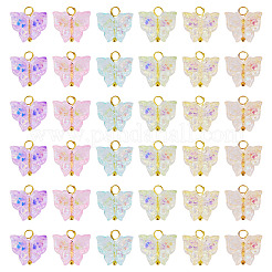 60Pcs 6 Colors Electroplate Transparent Glass Charms&nbsp;PALLOY-TAC0287