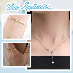 4Pcs 2 Colors 925 Sterling Silver Chain Extenders&nbsp;STER-HY0001-04