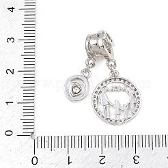 Mother's Day Brass Micro Pave Clear Cubic Zirconia Pendants&nbsp;KK-H268-06P-01