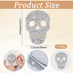 7Pcs Skull Glitter Resin Hotfix Rhinestone&nbsp;DIY-GF0014-22B