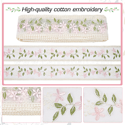 15 Yards Polyester Embroidery Flower Lace Ribbon&nbsp;OCOR-WH0078-223