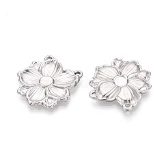 304 Stainless Steel Flower Pendants&nbsp;STAS-T067-29P