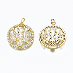 Brass Micro Pave Clear Cubic Zirconia Pendants&nbsp;ZIRC-N039-126-NF