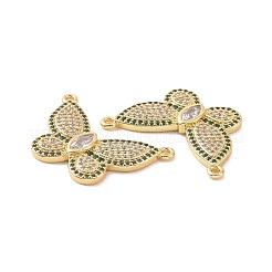 Brass Micro Pave Cubic Zirconia 2-Loop Pendants&nbsp;ZIRC-P106-48G-02
