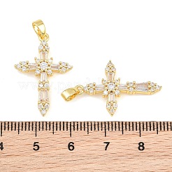 Brass Micro Pave Clear Cubic Zirconia Pendants&nbsp;CU-CBA9AB3-16G