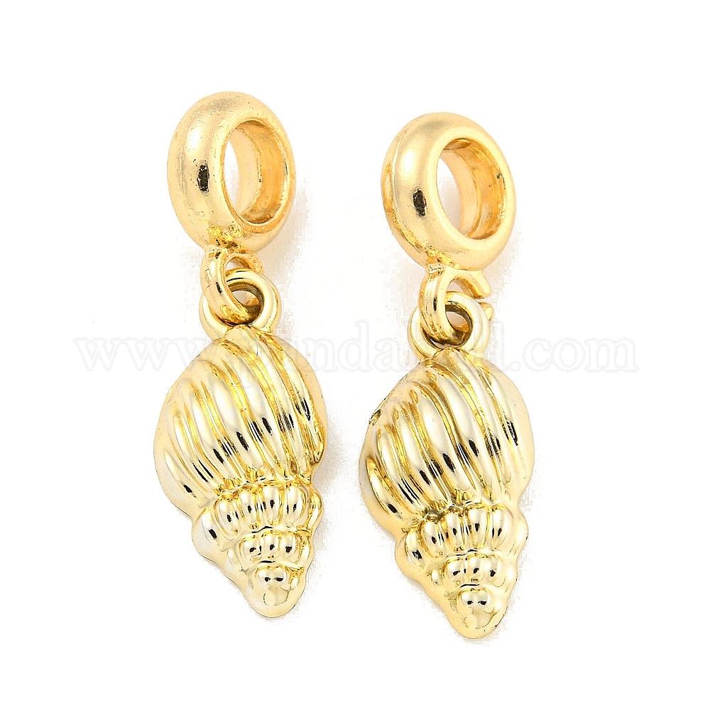 Wholesale Rack Plating Alloy Spiral Shell Shape European Dangle Charms ...